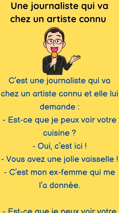 Une journaliste qui va chez un artiste connu