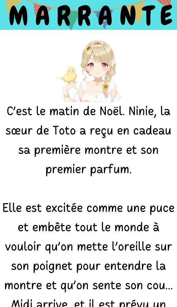 la sœur de Toto a reçu en cadeau première montre