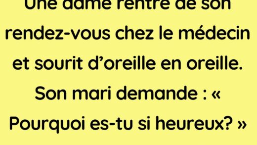 Une dame rentre chez elle après un rendez-vous avec son médecin