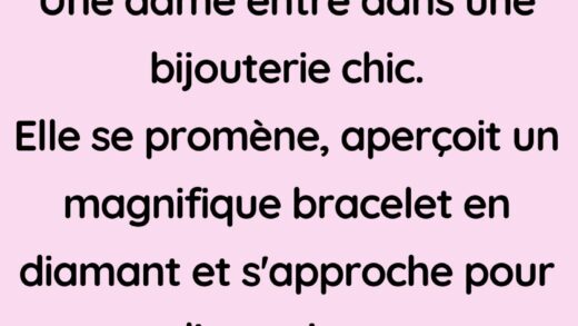 Une dame entre dans une bijouterie chic