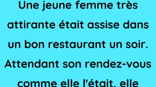 Une jeune femme très attirante au restaurant